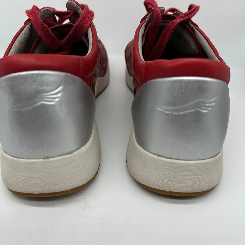 Dansko Charlie Red Leather Low Cut Fashion Sneaker Womens Size EU41 US 10